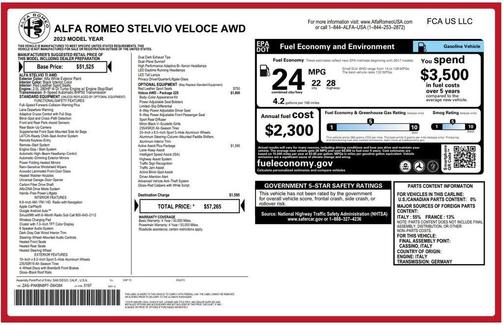 Alfa White 2023 Alfa Romeo Stelvio Veloce