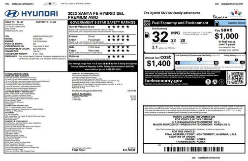 Twilight Black 2023 Hyundai SANTA FE HEV SEL Premium