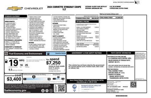 Silver Flare Metallic 2024 Chevrolet Corvette Stingray w/1LT