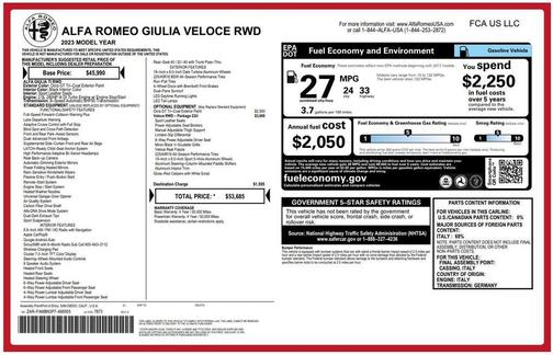 OCRA GT TRI COAT 2023 Alfa Romeo Giulia Veloce