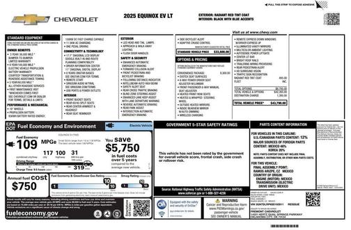 Radiant Red 2025 Chevrolet Equinox EV LT