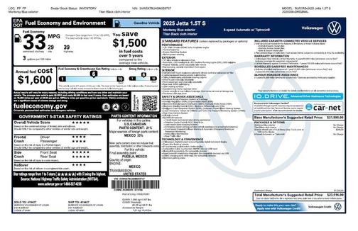 2025 Volkswagen Jetta 1.5T S