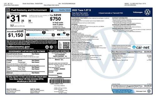 2022 Volkswagen Taos 1.5T S