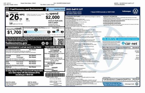 2022 Volkswagen Golf R 2.0T