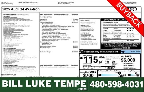 Pebble Gray 2025 Audi Q4 e-tron 45 Premium