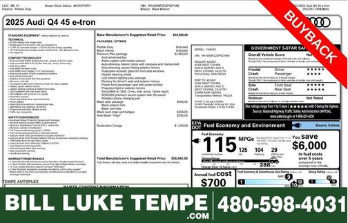 Pebble Gray 2025 Audi Q4 e-tron 45 Premium