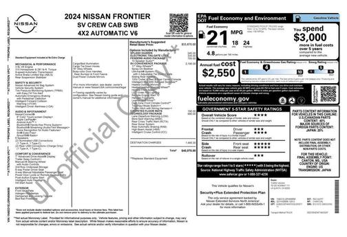 Red Alert 2024 Nissan Frontier SV
