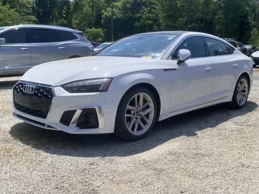 Glacier White Metallic 2024 Audi A5 Sportback 45 S Line Premium Plus