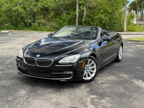 Black 2012 BMW 640 640i Convertible 2D