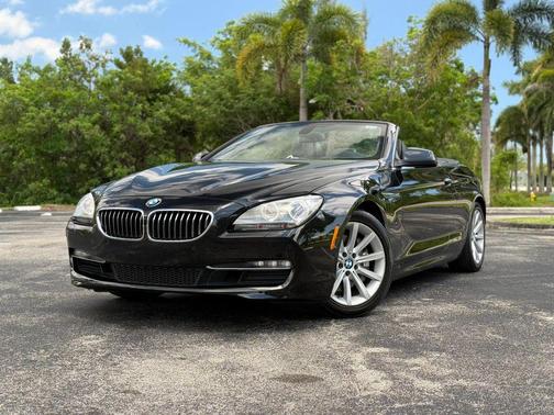Black 2012 BMW 640 640i Convertible 2D