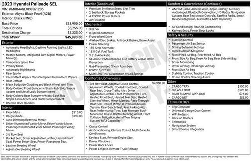 Abyss Black Pearl 2023 Hyundai PALISADE SEL