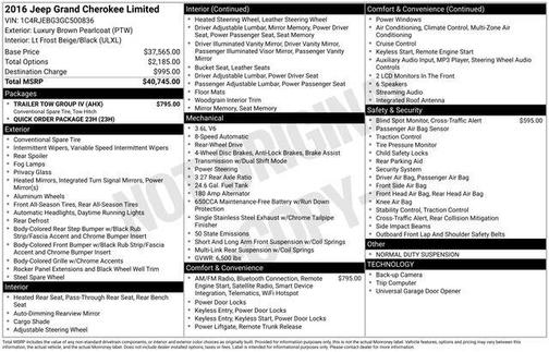 2016 Jeep Grand Cherokee Limited