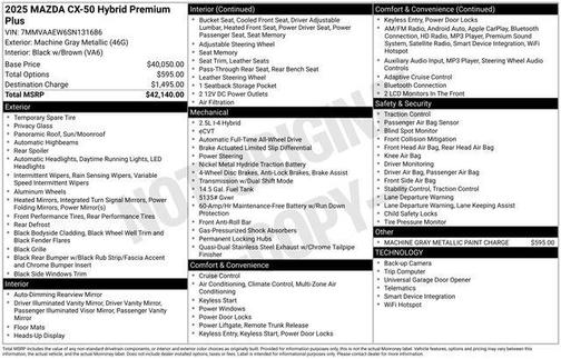 2025 Mazda CX-50 Hybrid Premium Plus Package