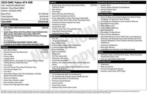 Onyx Black 2024 GMC Yukon 4WD AT4