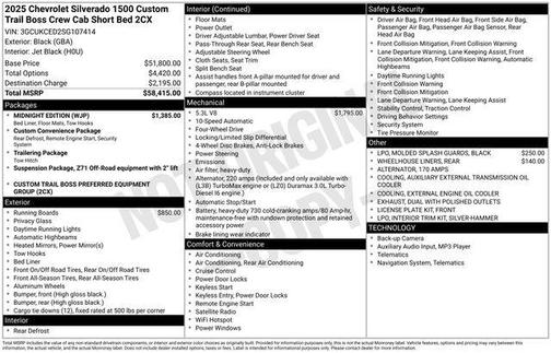 2025 Chevrolet Silverado 1500 Custom Trail Boss