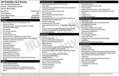 Jet Black Mica 2019 Mazda CX-5 Touring