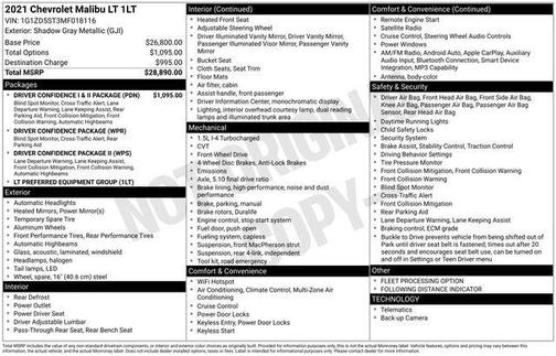 Shadow Gray Metallic 2021 Chevrolet Malibu FWD LT