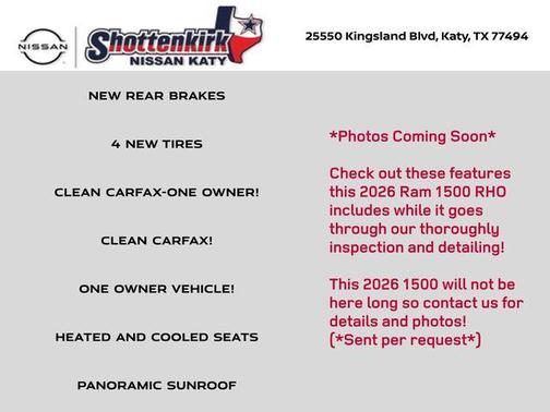 Diamond Black Crystal Pearlcoat 2026 RAM 1500 RHO Crew Cab 4x4 5'7' Box