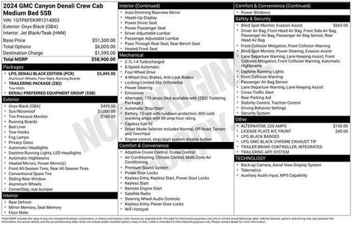 Onyx Black 2024 GMC Canyon Denali