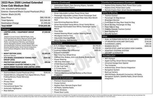 2023 RAM 2500 Limited Mega Cab 4x4 6'4' Box