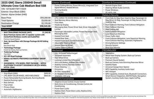 Onyx Black 2025 GMC Sierra 2500 Denali Ultimate