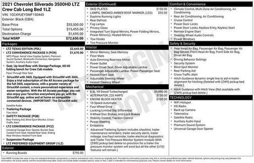 Black 2021 Chevrolet Silverado 3500 LTZ
