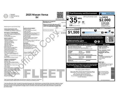 2025 Nissan Versa 1.6 SV