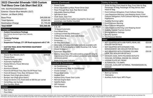 2022 Chevrolet Silverado 1500 Custom Trail Boss