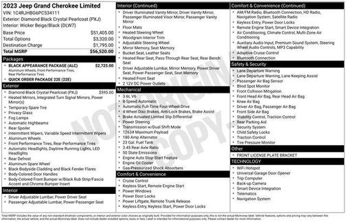 Diamond Black Crystal Pearlcoat 2023 Jeep Grand Cherokee Limited