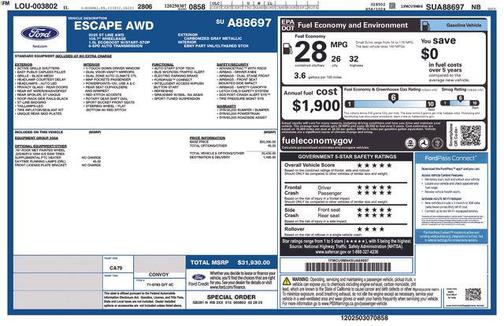 Carbonized Gray Metallic 2025 Ford Escape ST-Line