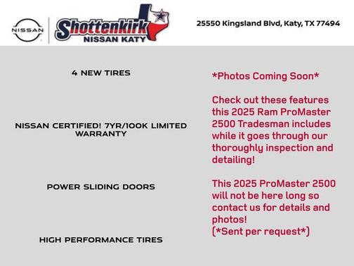 2025 RAM ProMaster 2500 Tradesman