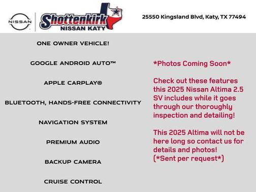 2025 Nissan Altima 2.5 SV