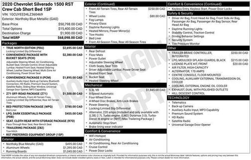 Black 2020 Chevrolet Silverado 1500 RST