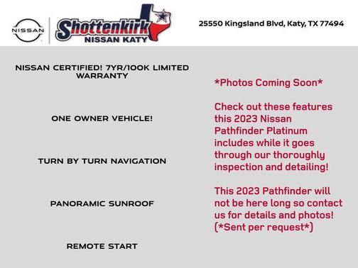 Obsidian Green Pearl 2023 Nissan Pathfinder Platinum FWD