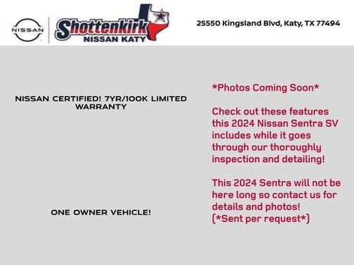 Atlantic Gray Metallic 2024 Nissan Sentra SV