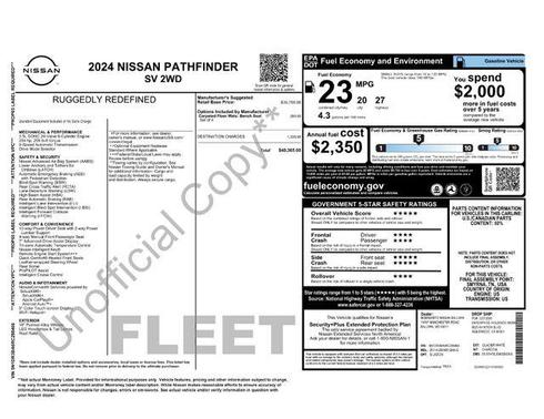 Glacier White 2024 Nissan Pathfinder SV FWD