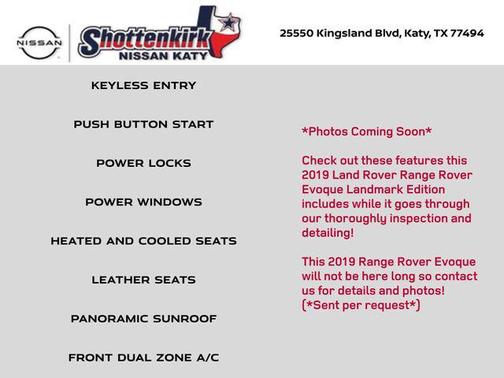 2019 Land Rover Range Rover Evoque Landmark Edition