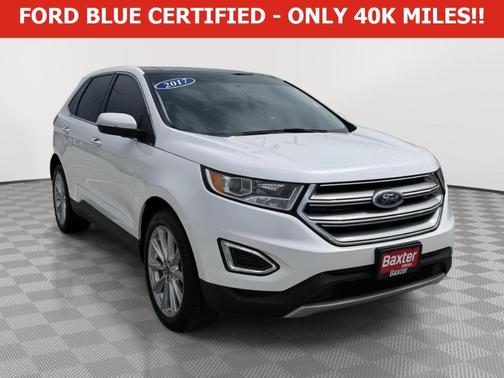 White Platinum Tri-Coat Metallic 2017 Ford Edge Titanium
