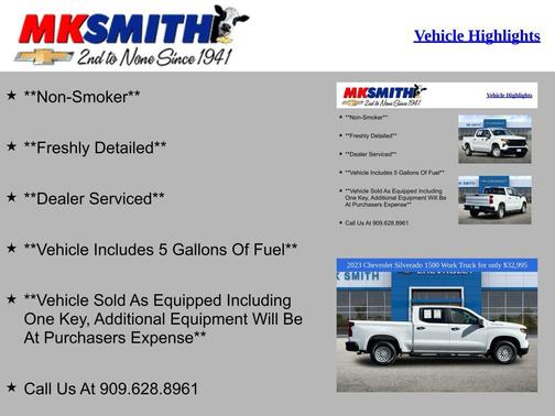 Summit White 2023 Chevrolet Silverado 1500 WT