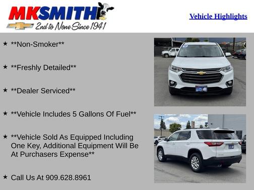 Summit White 2019 Chevrolet Traverse LT Cloth