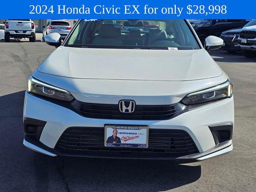 Platinum White Pearl 2024 Honda Civic EX