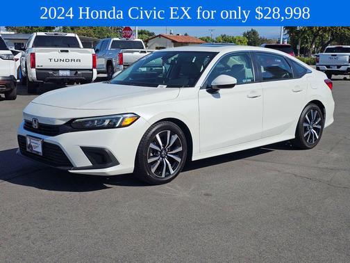 Platinum White Pearl 2024 Honda Civic EX