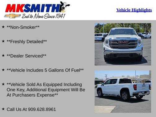 Summit White 2024 GMC Sierra 1500 SLT