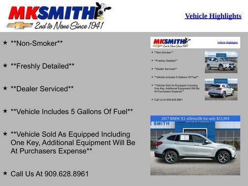 Glacier Silver Metallic 2017 BMW X1 xDrive 28i