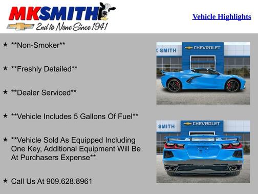 2025 Chevrolet Corvette Stingray w/3LT