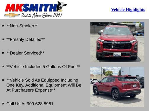 Radiant Red Tintcoat 2025 Chevrolet Equinox FWD RS