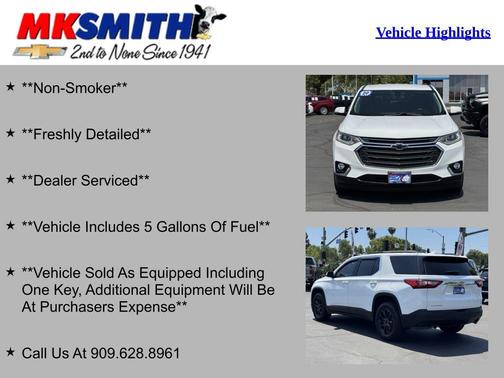 Summit White 2020 Chevrolet Traverse LT Cloth