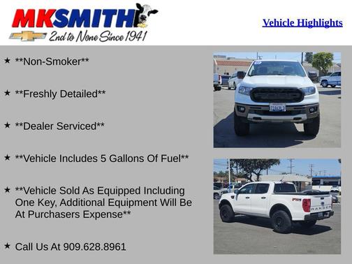 Oxford White 2022 Ford Ranger XLT