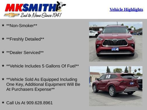 Ruby Flare Pearl 2023 Toyota Highlander Platinum