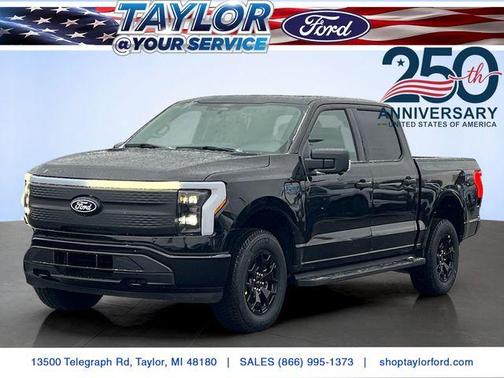 Agate Black Metallic 2025 Ford F-150 Lightning XLT